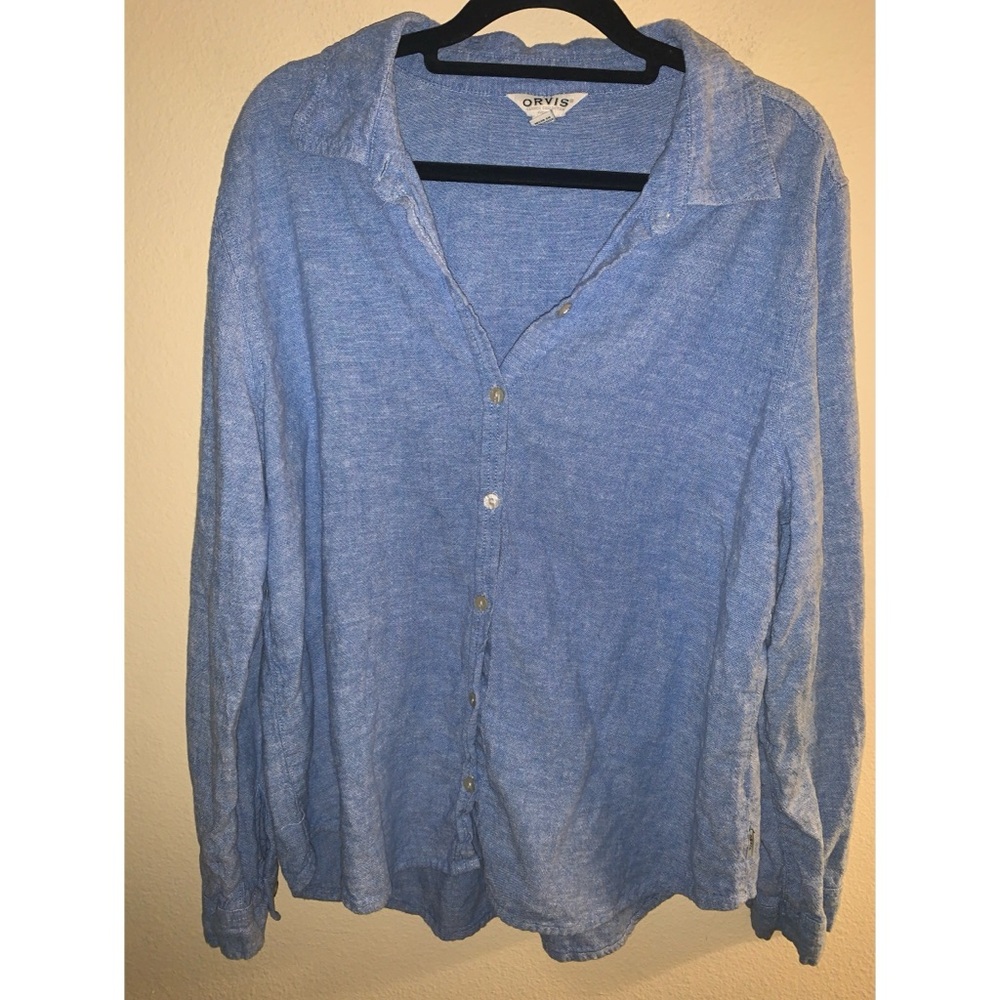 Orvis Classic Collection Linen Blend Shirt Women’s Size Large